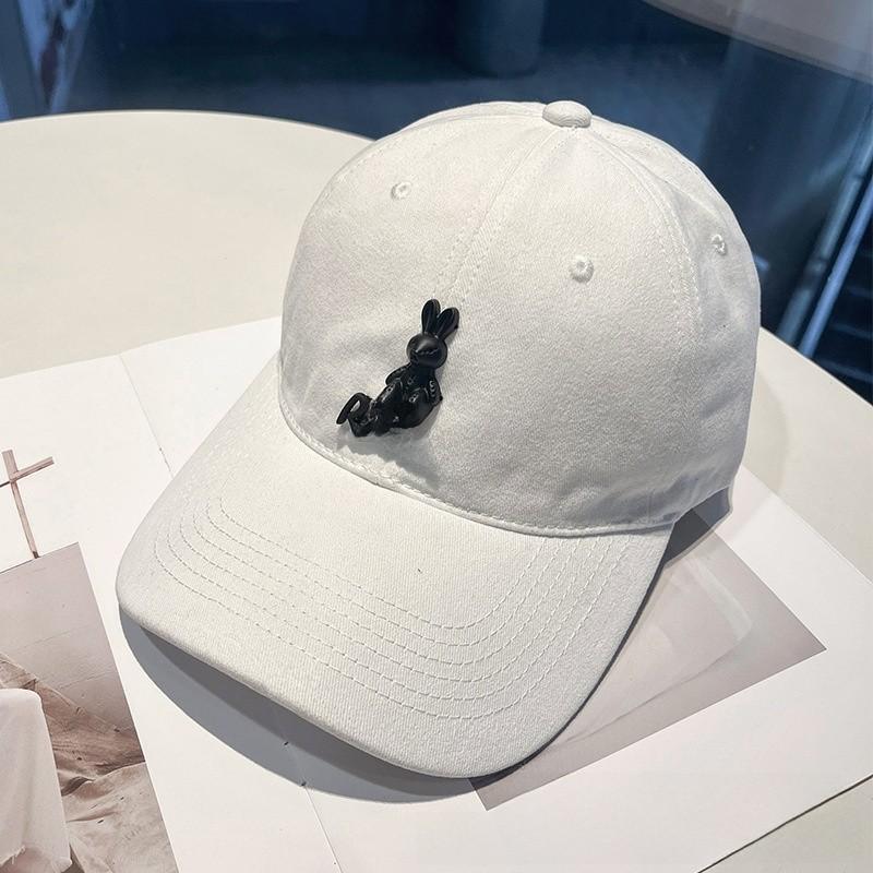 Plain White Cotton Baseball Cap With Sun Protection For Casual Outdoor Wear белый