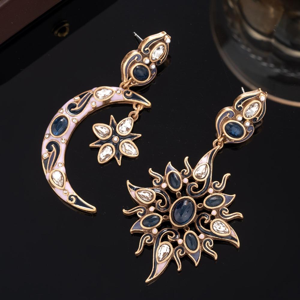 Embedded Sun Moon Earrings Versatile Stud Earring Aesthetics Ear Jewelry  Mom