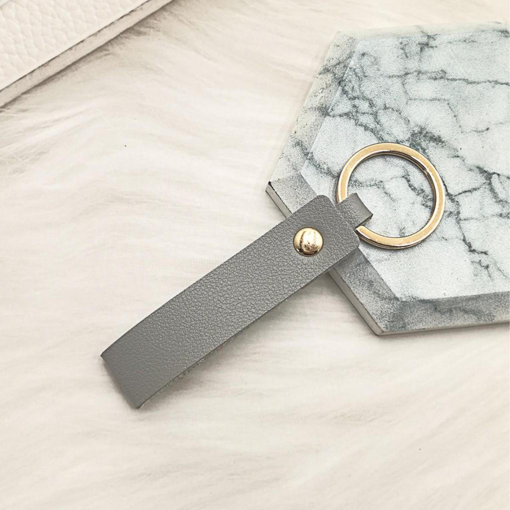 Creative Solid Color PU Leather Keychain | Small Gift for Business