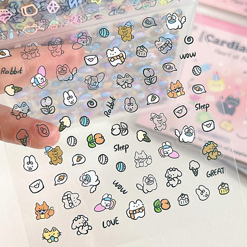 24/30pcs Cartoon Decorative Stickers Cute Flower Food Decals Party Favors Phone Case Decorations Journal Sticker