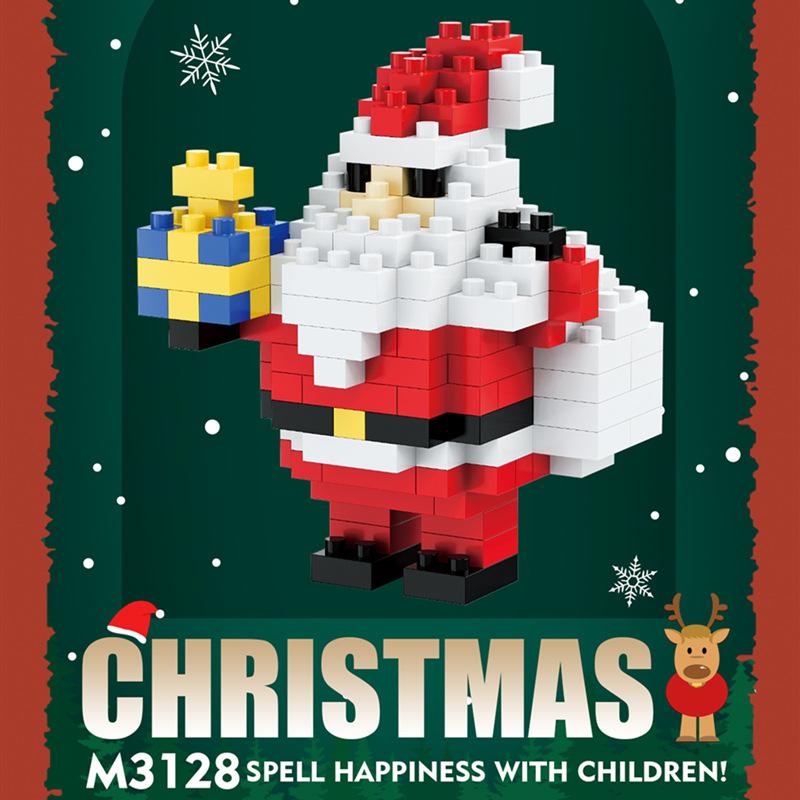 Christmas Village House Moc Building Blocks Toys for Children 8 To 12 Years Old  Mini Blocks Construction Set Santa Claus Bricks