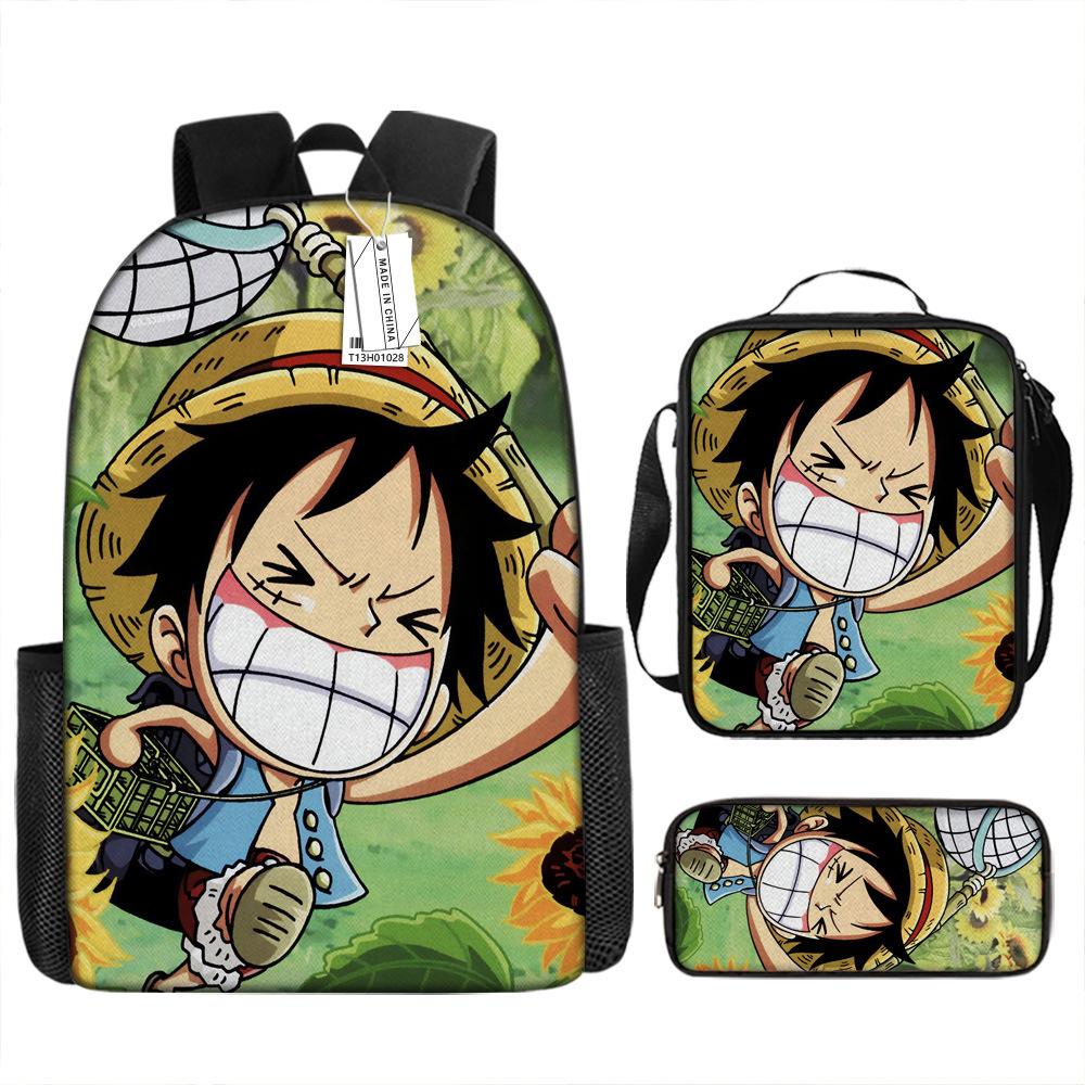 Surrounding ONE PIECE cartoon animation primary school students second or fourth grade lightweight burden reduction large capacity backpack bag
