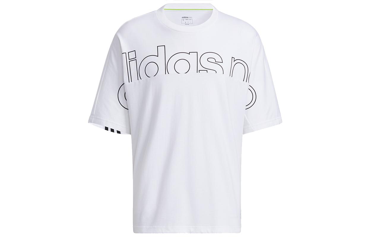 Adidas Neo T Shirts Men s White Crew Neck Moderate Straight Fit H59451 S