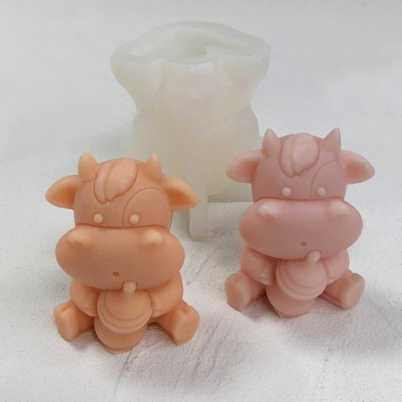 3D Kuh Kerzenformen Milchkuh Silikonformen Tier Tonformen Duftkerzen Gussformen für Kuchendekorationen