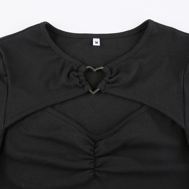 High Street Kurzarm T-shirt Frauen Harajuku Sommer Aushöhlen Schlank Design Ins Koreanische Stil Über Nabel Cropped Top Alle-spiel