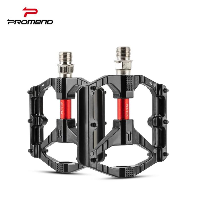 PROMEND MTB Bicycle Pedal Anti-Slip Double DU Bearings Lightweight Aluminum Alloy Pedal Wide Platform Pedals Mountain Bike Parts