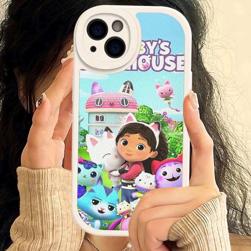 Cute G-Gabbys D-Dollhouse Phone Case For IPhone 16 15 14 11 12 13 Pro Max Plus Back Leather Shell
