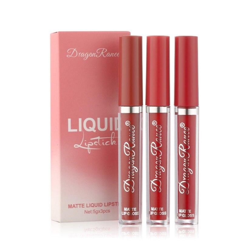 3 Stück Velvet Matte Matte Lipgloss Beauty Lippenstift Makeup Langlebige Lippenkosmetik
