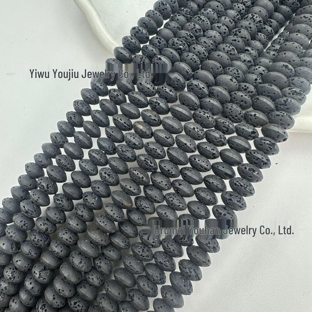 Solid Color Lava Stone Abacus Bead Bracelet Necklace DIY Jewelry Accessories