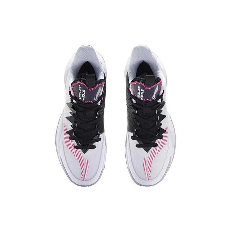 New LINING Storm Low Basketball Shoes Men Low Top Standard White/Black ABFS013-1