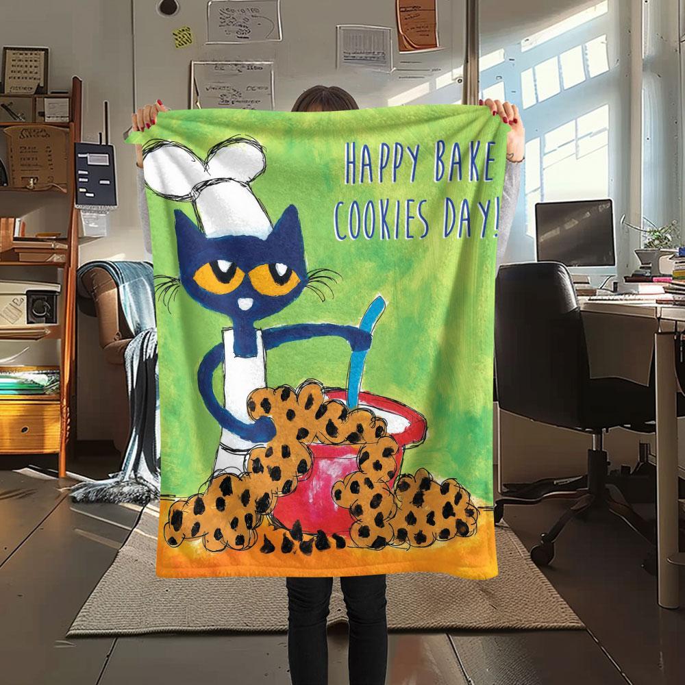 1PC Pete Cat Dream Blanket, High quality Comfortable for All Seasons, Home Decor, Warmth and Comfort