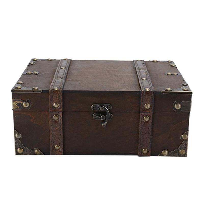 

Antique Vintage Wooden Treasure Chests Storage Box Jewellery Trinket