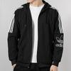 Adidas Originals Trefoil Solid Three-Stripe Print Logo Zip Hoodie Jacket Men Outerwear Black DX3853