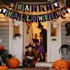 Halloween Decorations Indoor for Party, Happy Halloween Banner Decor, Scary Hanging Banner with Pumpkin Ghost Decorations for Office Home Room Mantel