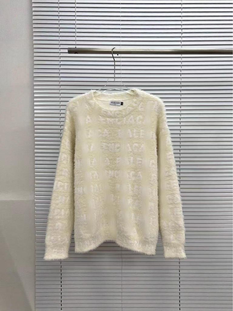 25SS Herbst/Winter Jacquard-Strickpullover mit großem Logo und Rundhalsausschnitt für Damen und Herren