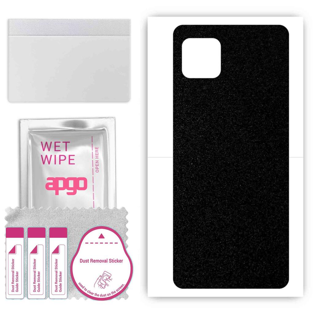 apgo Protective Skin Sticker for the Back Compatible with Sharp Aquos Sense6s, Wrap Film, Foil, Vinyl - Pattern Matte Black