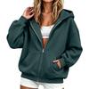 Unisex Color Zip-Up Lined Hoodie Sweatshirt for Couples