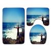 Beach View Bathroom Floor Mat Three-Piece Toilet Carpet Toilet Mat Set Door Mat Bathroom Non-Slip Mat