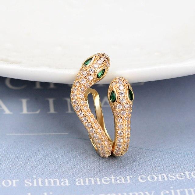 Boucles d'oreilles en Zircon arc-en-ciel pour femmes, 1 pièce, tendance, Micro pavé, personnalité Chic, serpent brillant, strass, manchette d'oreille