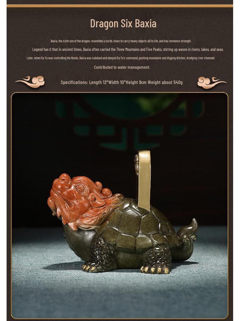 Brass Dragon's Nine Sons Ornament: Handcrafted Living Room and Office Decor, Perfect Housewarming Gift for Attracting Wealth