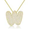 18K Gold 26-Letter Zircon Necklace with Copper Inlay
