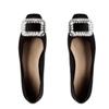 Shoes Square Head Extravagant Rhinestone Square Buckle Shallow Mouth Commuter Low Heel Single Shoes Women