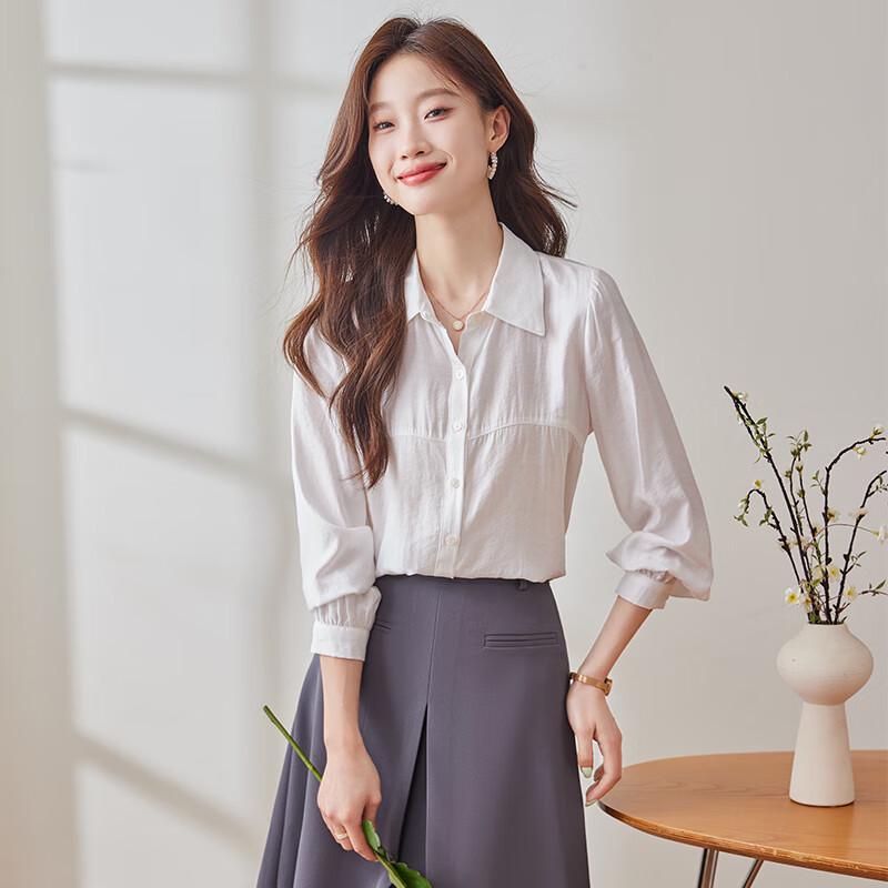 Toluoman Women s French Style Long Sleeve Shirt L