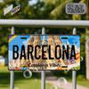 D-Flachdruck PC Barcelona Vintage Metall Aluminium Kennzeichen Reise Souvenir Rustikaler Stil Geschenk für Freunde