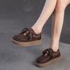 Fashion GKTINOO 2025 Autumn New Retro Thick Soled Genuine Leather Flats British Style Versatile Round Toe Lace-up Women's Shoes