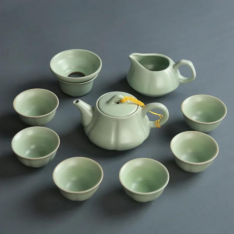 Loov ärikingitus Keraamiline teekomplekt Teekann Kuus teetassi Käsitöö kinkekarbiga Jaapani teekomplekt