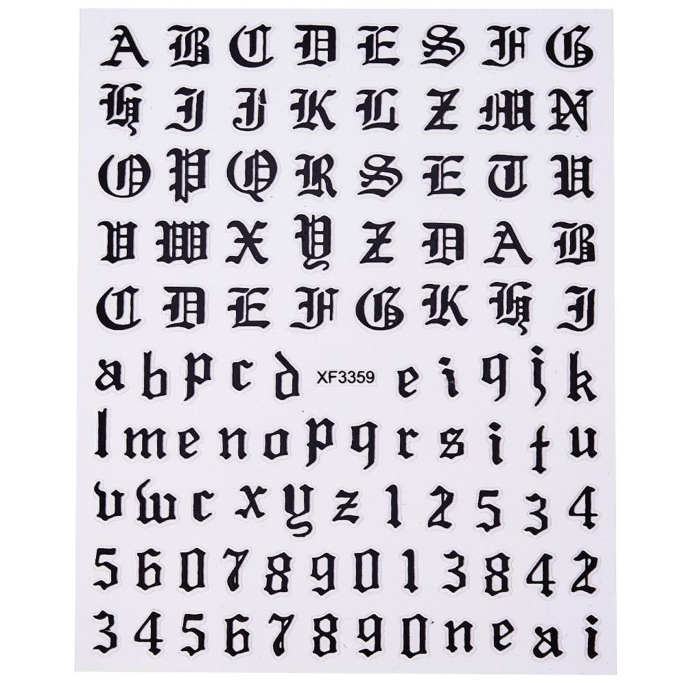 3D Adhesive-Backed Letter Manicure Decorative Sticker Fluorescent Yellow-Green Self-Adhesive Plastic Self-Adhesive Nail Sticker Nude