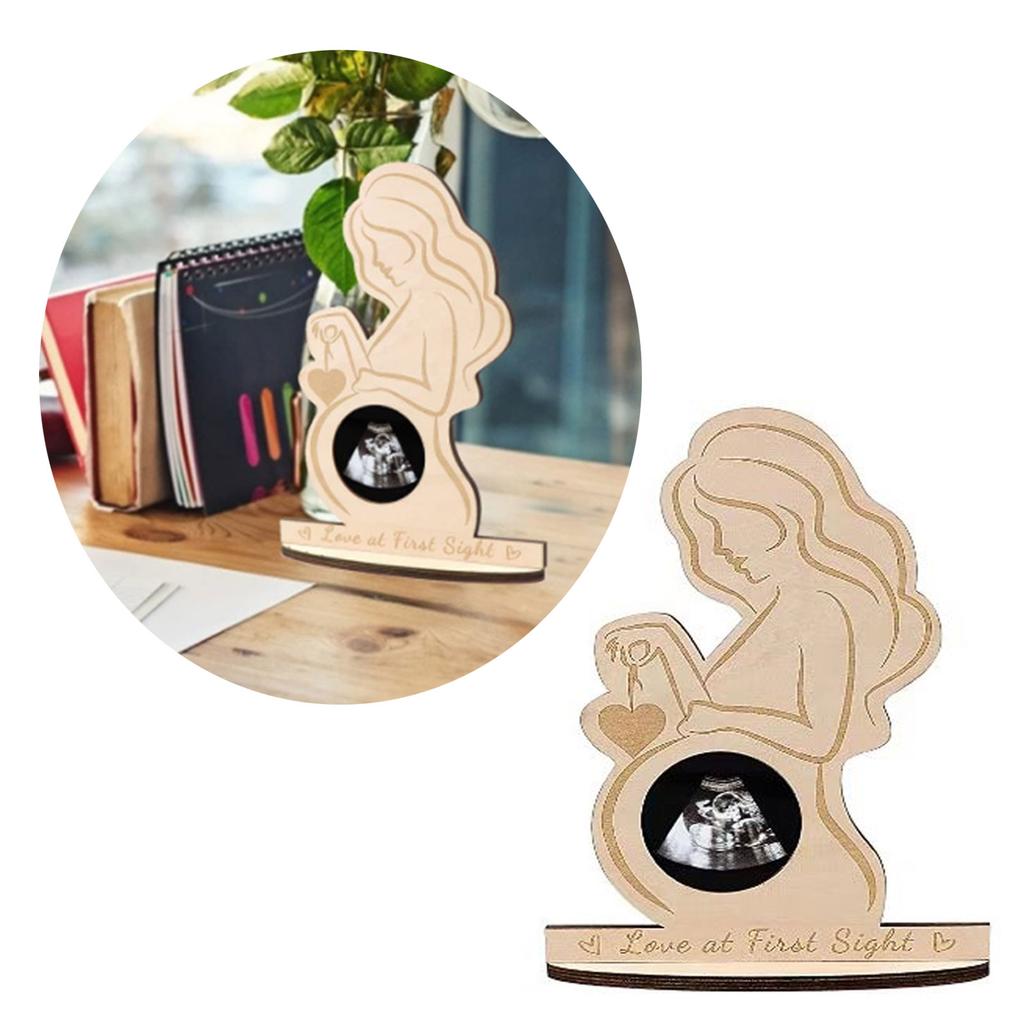 Expectant Mother Gift Wooden Picture Frame for Baby Ultrasound Photos Love in the Belly Unique Pregnant Mum Gift