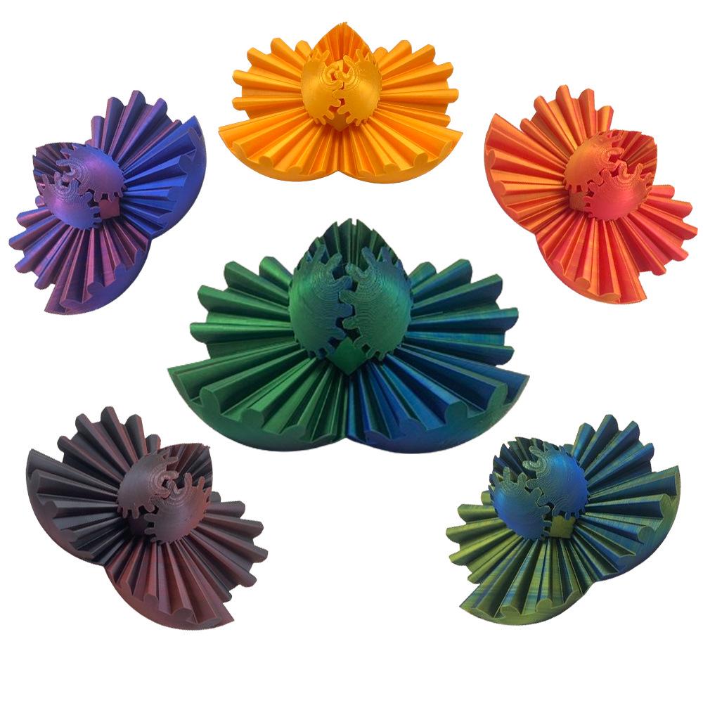 3D Printed Gear Spin Ball - Rotating Gear Ball Toy