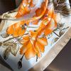 Elegant Yellow Neck Scarf Lemon Print Shawl Breathable Square Silk Scarf  for Women