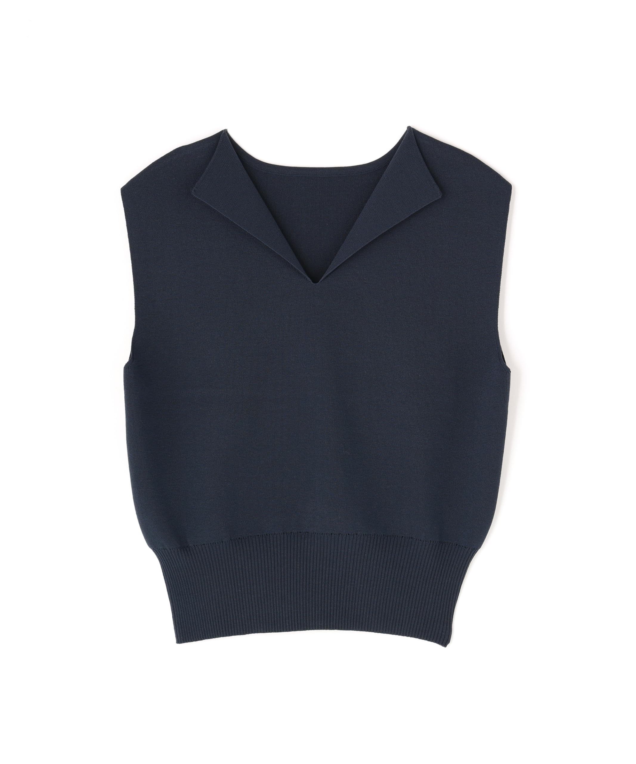 

Трикотажный свитер Natural Beauty Basic темно-синий женский с открытым воротником,