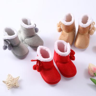 Slip On Anti Skid Bottom Down Shoes Flat Snow Boots Newborn Toddler Plush Fur Winter Warm Boots