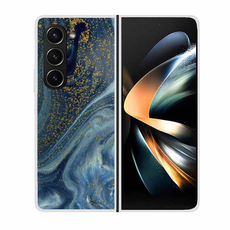 For Samsung Galaxy Z Fold 5 ZFold5 Cases Marble Transparent Shockproof Protection Hard Back Cover For Samsung Z Fold 5 5G Cases