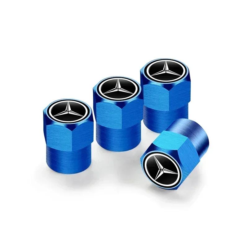 C200 E200 Nouveau 2025 Pour Mercedes Benz 4 Pièces Bouchons de Valve de Pneu de Voiture en Métal Couvercles de Poussière de Roue Accessoires Pour Mercedes Benz AMG W204 W203