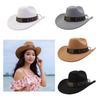 Sun Protective Cowboy Hats Foldable Wide Brims Design Breathable Polyester Headwear For Hiking Travel Camping  White Universal Code