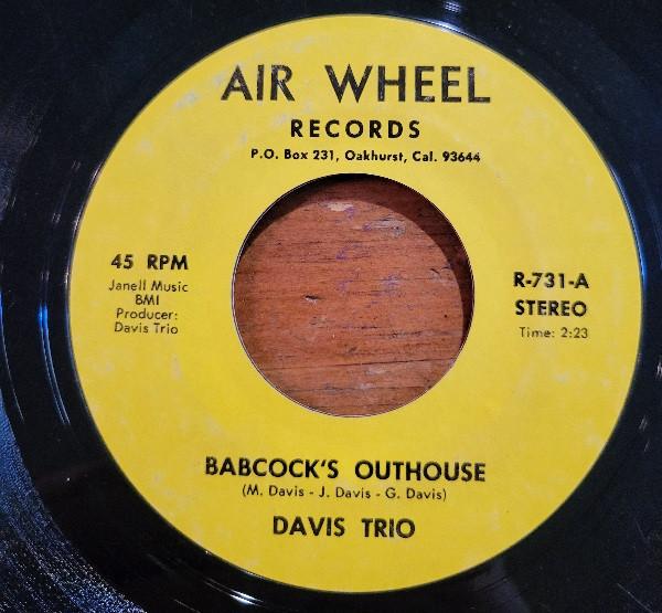 7inch Record DAVIS TRIO - Babcock's Outhouse R731 Air Wheel Recor US World Music Used