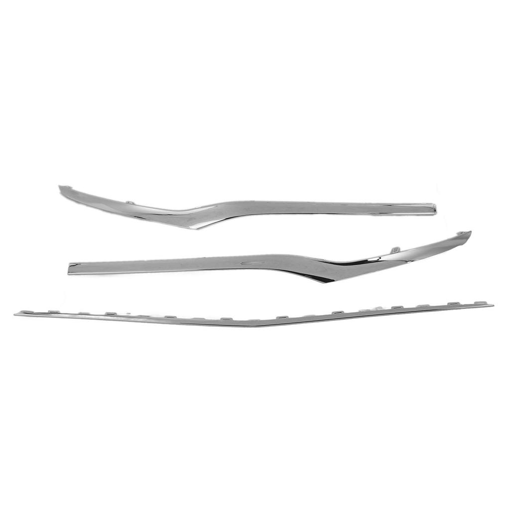 3pcs Front Bumper Lower Molding Trims Replacement for Benz E‑Class W213 Exclusive Line 2021 To 2023 Chrome