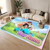 Custom Name Text Crystal Velvet Rug,Cleo & Cuquín Soft Plush Decorative Non Slip Floor Carpet