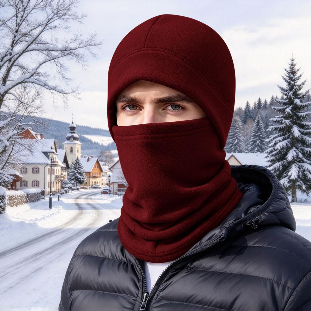 Winter Neck Gaiter and Adjustable Windproof Cycling Set with Ear Coverage and Face Cover for Outdoor Riding