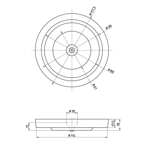 SANEI Sink Drain Plug Cover, 117.5mm, Stainless Steel, PH651F-3, for SANEI Drain Plugs
