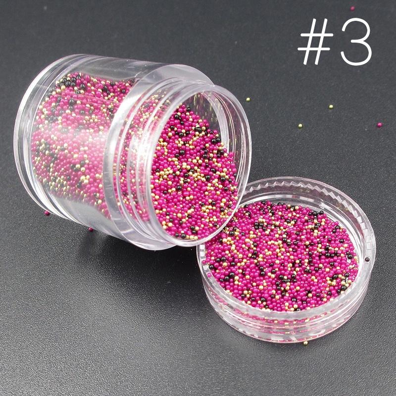 Nagelglaskralen drie kleuren gemengde kaviaar microkraal kaviaar nagellak