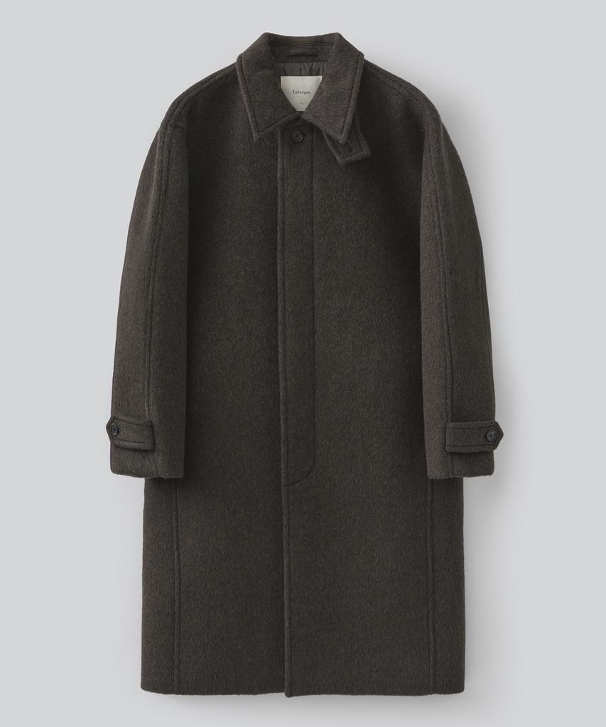 Fabregat Birkin Wool Balmacaan Long Coat (Dark Brown)