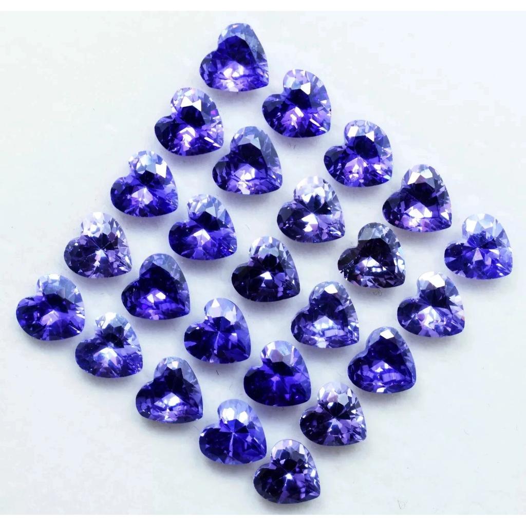 50 Pcs Natural Ceylon Blue Sapphire 6 mm Heart Cut Gemstone Lot For Jewelry