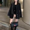 Lente Blazers Voor Vrouwen Formeel Kantoor Dame Shirring Notched Zwarte Blazer Keten Casual Kleding
