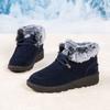 Warme Winter-Plateau-Schneestiefel für Damen, rutschfeste Stiefeletten aus Wildlederimitat mit Kunstfellfutter, bequeme Schnürstiefeletten für Damen