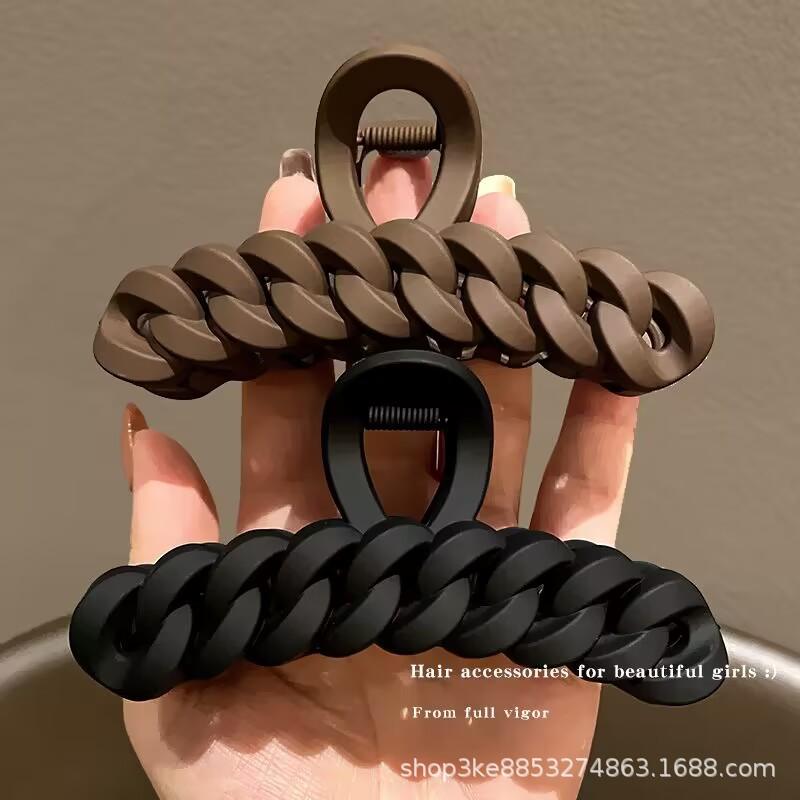 Premium Milk Coffee Color Grab Clip Hairpin French Shark Clip for Women's Back Head